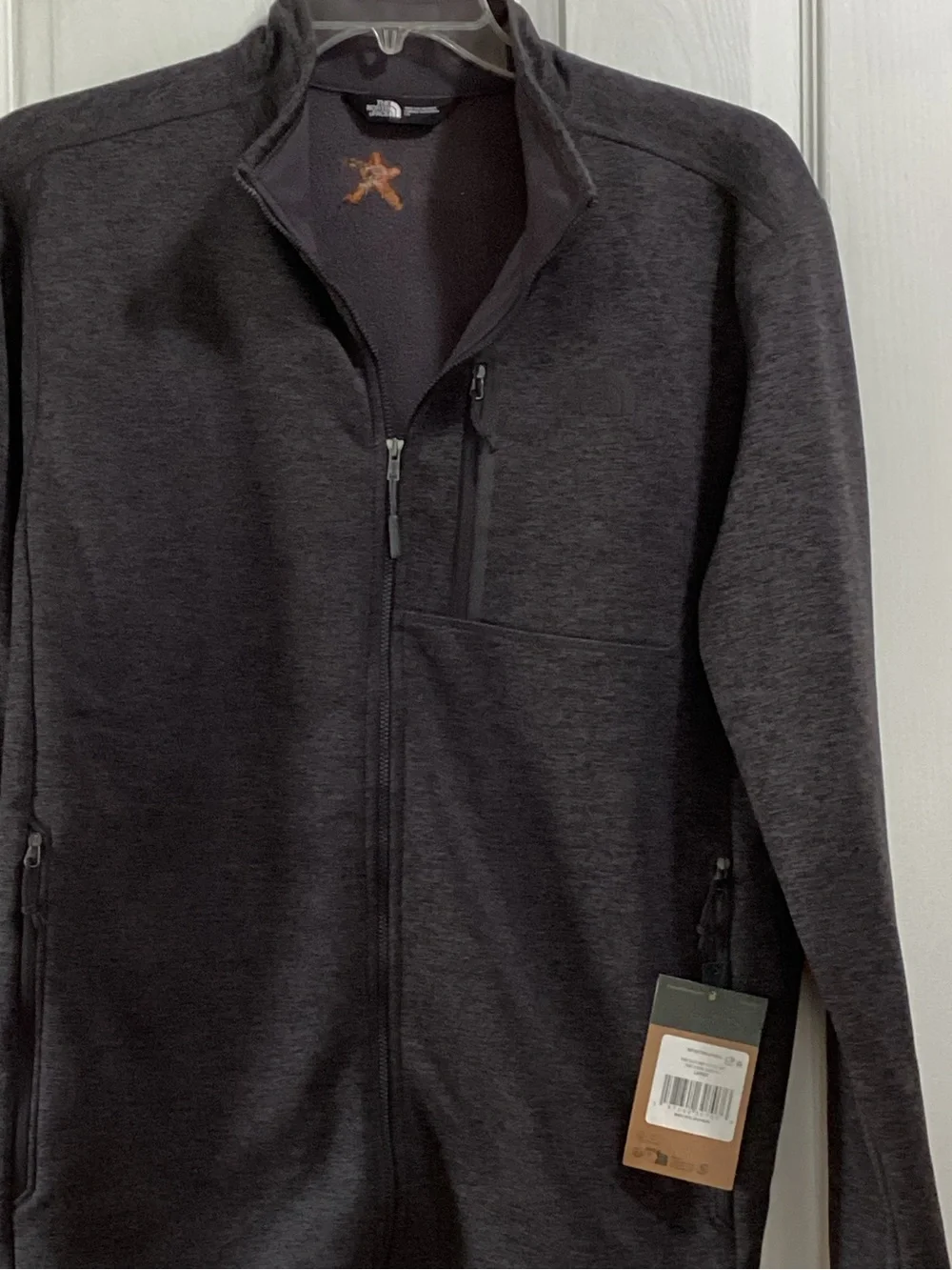 The North Face Men’s Dark Charcoal Zip-Up Fleece Jacket